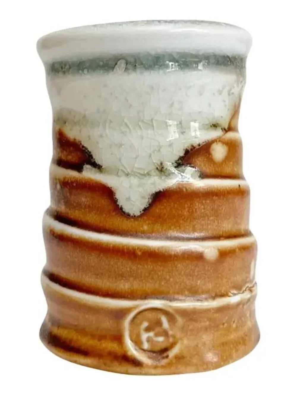 Ceramic Bud Vase – Wheel Thrown Pottery, Ribbed Texture